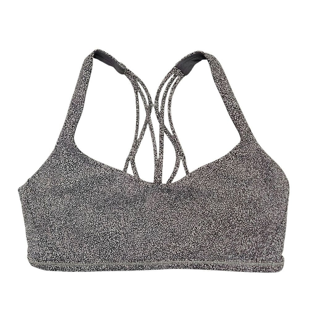 Lululemon Free To Be Serena Sports Bra Womens 6 Gray Chakra Strappy Gym Yoga